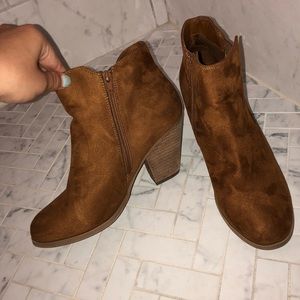 Suede brown booties